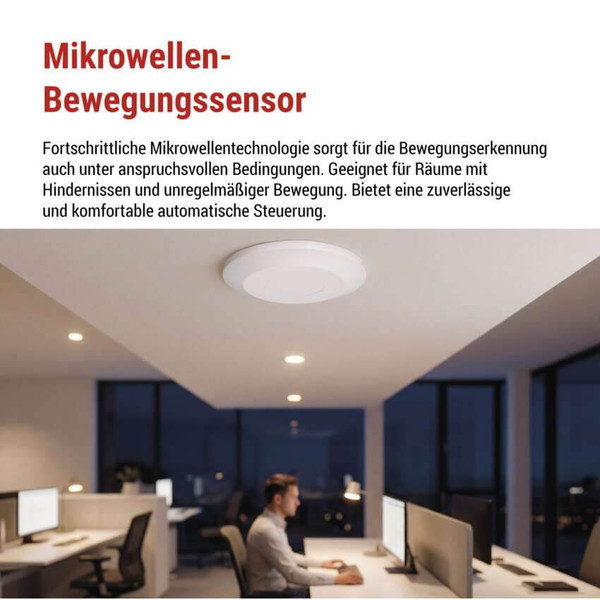 Emos Bewegungsmelder Präsenzmelder 24GHz 3m 2000W Weiß GS31111