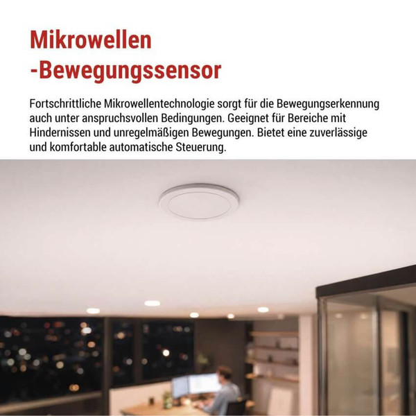 Emos Bewegungsmelder Präsenzmelder 24GHz 6m 2000W Weiß GS32111