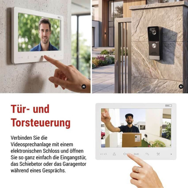 Emos Video-Türsprechanlage EM-LS07HD Set 7 Zoll 16 Melodien Weiß H2020