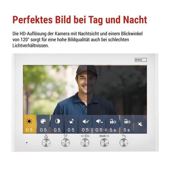 Emos Video-Türsprechanlage EM-04Z 2WIRE Set WiFi IP44 H2060