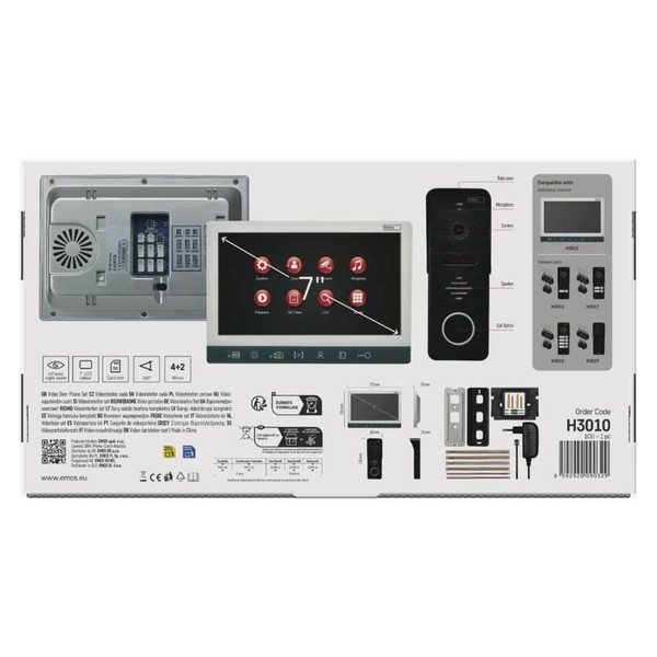 Emos Video-Türsprechanlage Set EM-10AHD 7 Zoll mit Kamerabeleuchtung H3010