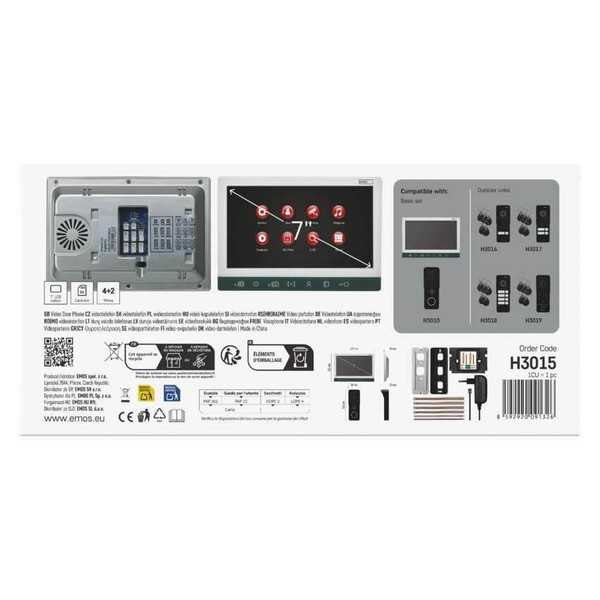 Emos Innenstation Monitor EM-10AHD 7 Zoll LCD Silber H3015