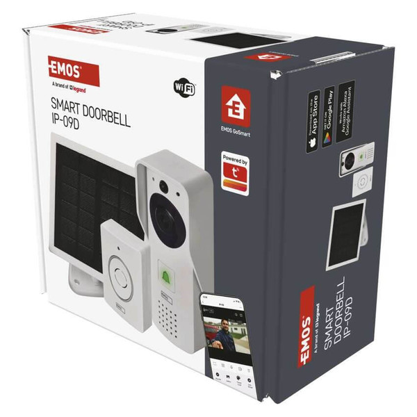 Emos Video-Türklingel GoSmart IP-09D WiFi Solarpanel IP44 H4030