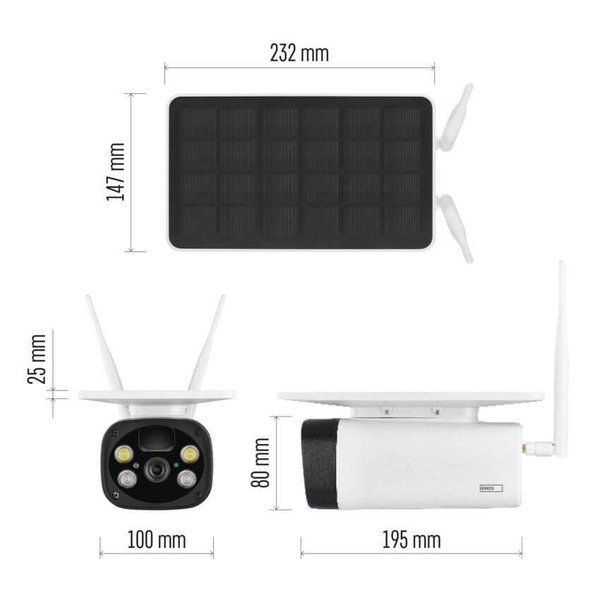 Emos IP-Kamera GoSmart IP-600 EYE WiFi Bluetooth Solarpanel H4056