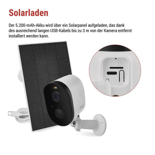 Emos IP-Kamera GoSmart IP-1150 SNAP Solarpanel Akku H4073