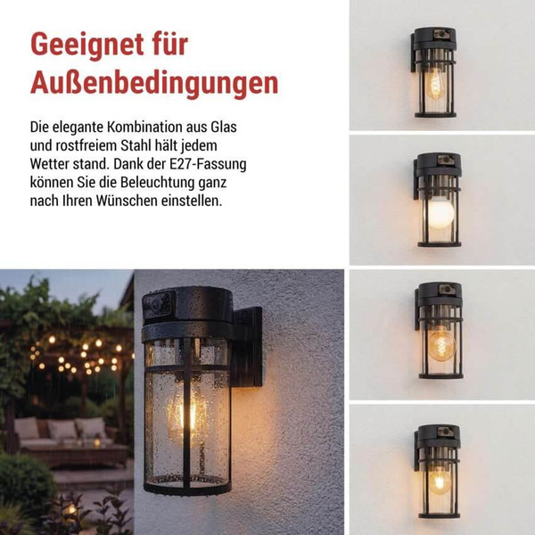 Emos IP-Kamera GoSmart IP-1300 LANTERN mit E27-Fassung Schwarz H4074