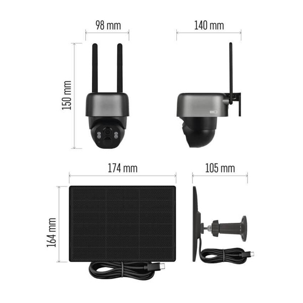 Emos IP-Kamera GoSmart IP-6100G HAWK 4G LTE Solarpanel H4168