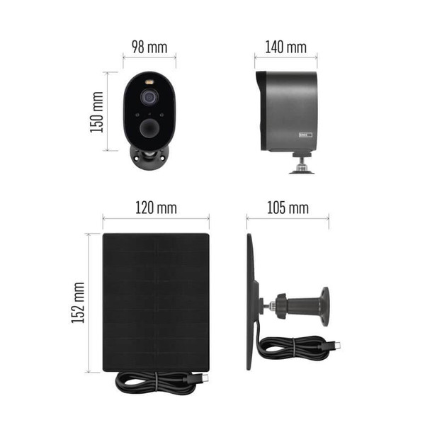 Emos IP-Kamera GoSmart IP-1150G SNAP Solarpanel Akku H4173