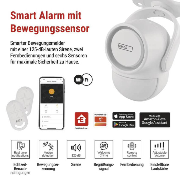Emos GoSmart Alarmanlage GoSmart IP-126L GUARDIAN mit 6 Fenstersensoren WLAN H5030