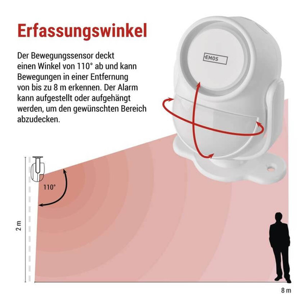 Emos GoSmart Alarmanlage GoSmart IP-126L GUARDIAN mit 6 Fenstersensoren WLAN H5030