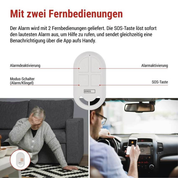 Emos GoSmart Alarmanlage GoSmart IP-126L GUARDIAN mit 6 Fenstersensoren WLAN H5030