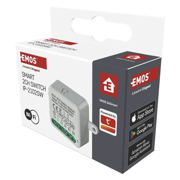 Emos GoSmart Schaltmodul IP-2102SW WiFi 2-Kanal mit N-Draht H5106