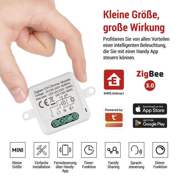 Emos GoSmart Dimm-Modul IP-2111DZ ZigBee 1-Kanal H5107