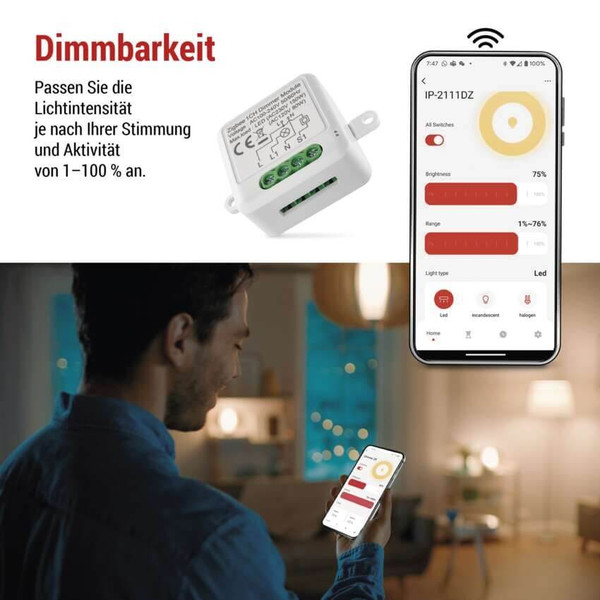 Emos GoSmart Dimm-Modul IP-2111DZ ZigBee 1-Kanal H5107