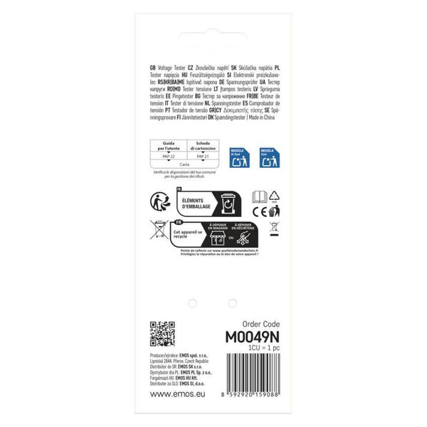 Emos Spannungsprüfer VT-121 12-230V kontaktlos optisch M0049N