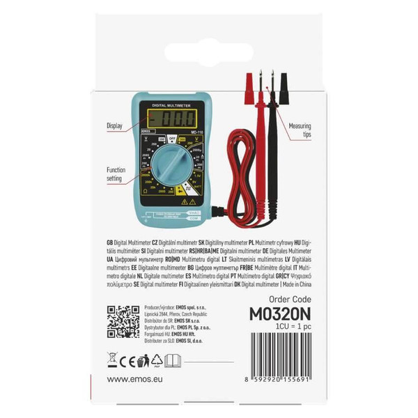 Emos Multimeter 300V 200mA MD-110 mit Batterietest M0320N