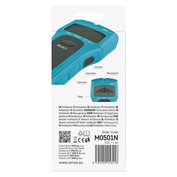 Emos Multidetektor Multidetektor für Holz Metall AC-Leitungen M0501N