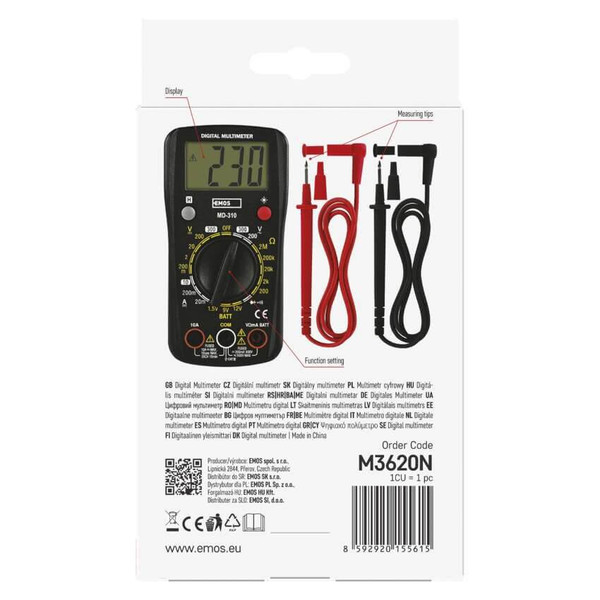Emos Multimeter 300V 10A MD-310 ohne Temperaturmessung M3620N