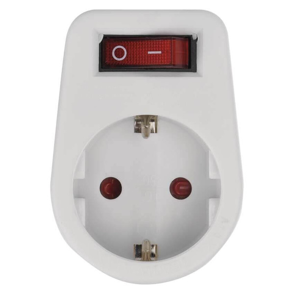 Emos Steckdosenadapter rund mit Schalter Weiß P00262
