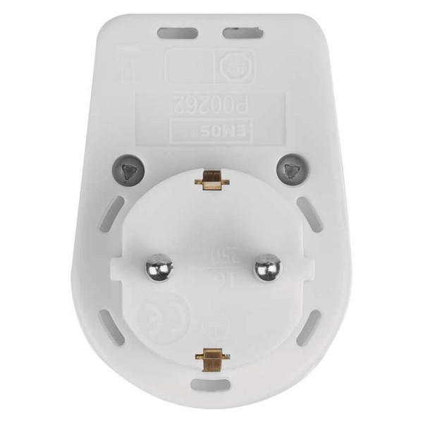 Emos Steckdosenadapter rund mit Schalter Weiß P00262