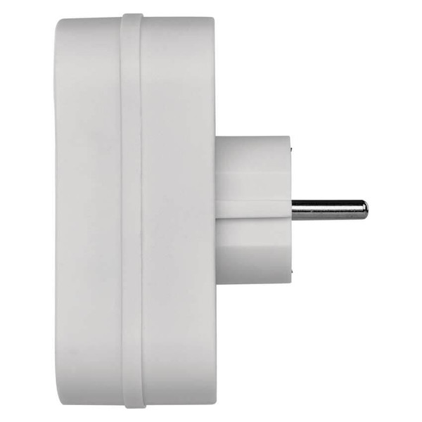 Emos Steckdosenadapter 2x Euro+1x Schutzkontakt mit Schalter Weiß P00282