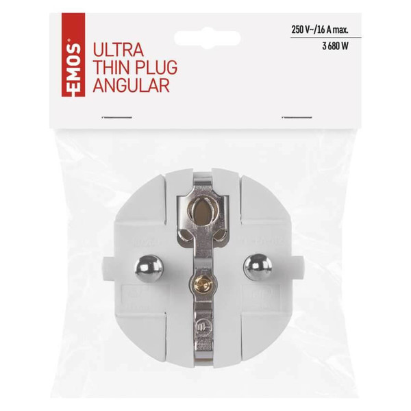 Emos Steckdosenadapter Stecker gerade 16A Weiß P0034