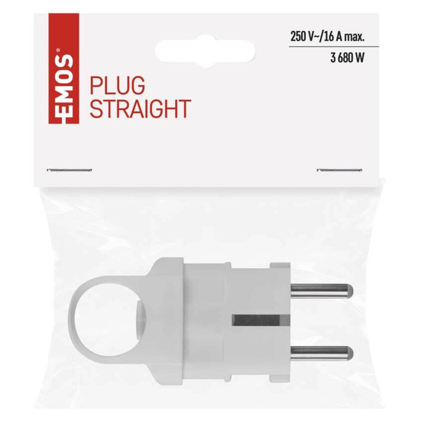 Emos Steckdosenadapter Stecker gerade 16A Weiß P0038