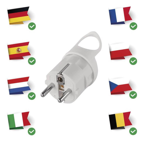 Emos Steckdosenadapter Winkelstecker 16A Weiß P0039