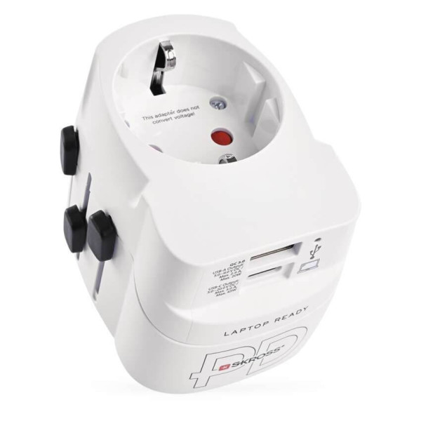 Emos Reiseadapter für Europäer weltweit USB-A+USB-C 24W Weiß P0056U