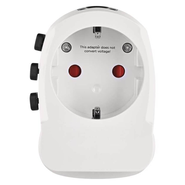 Emos Reiseadapter für Europäer weltweit USB-A+USB-C 24W Weiß P0056U