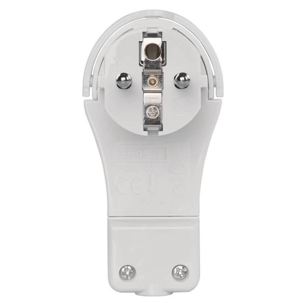 Emos Steckdosenadapter Winkelstecker extra flach 16A Weiß P0066