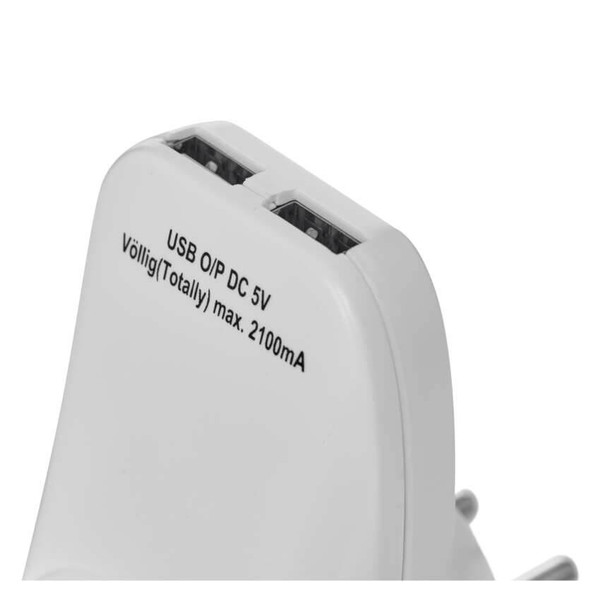 Emos Steckdosenadapter 1-fach mit 2xUSB Weiß P0072