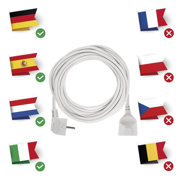 Emos Verlängerungskabel 10m 1,5mm² Weiß PVC P0120R