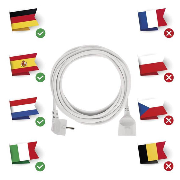 Emos Verlängerungskabel 5m 1,5mm² Weiß PVC P0125R