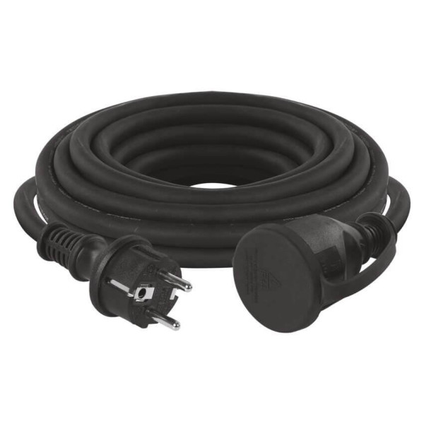 Emos Verlängerungskabel Außen 5m 1,5mm² Schwarz Gummi IP44 P01805
