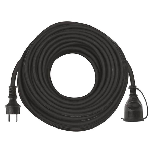 Emos Verlängerungskabel Außen 30m 1,5mm² Schwarz Gummi IP44 P01830