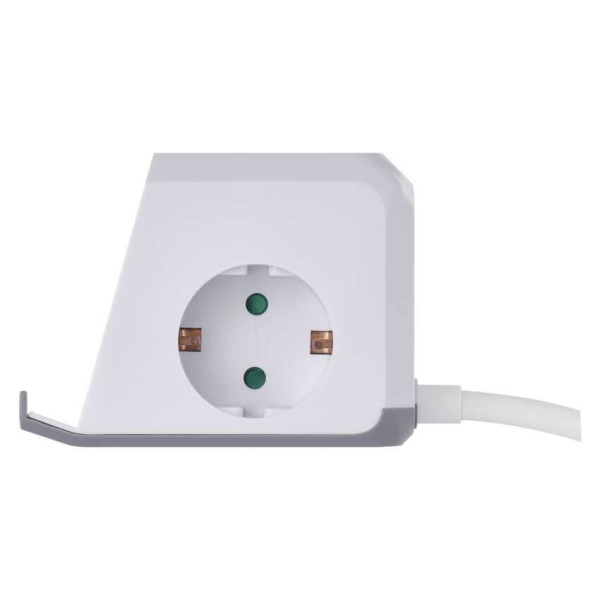Emos Verlängerungskabel Würfel 2-fach 2xUSB-A+1xUSB-C+Qi 2m Weiß P0222CQ