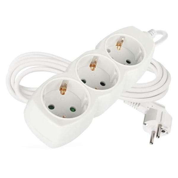 Emos Steckdosenleiste 3-fach 3m Weiß PVC P0323R