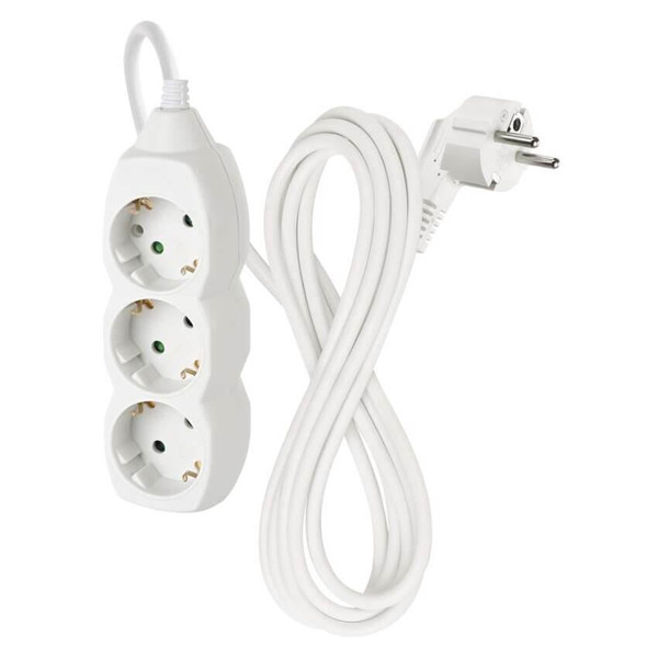 Emos Steckdosenleiste 3-fach 3m Weiß PVC P0323R