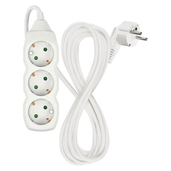 Emos Steckdosenleiste 3-fach 5m Weiß PVC P0325R