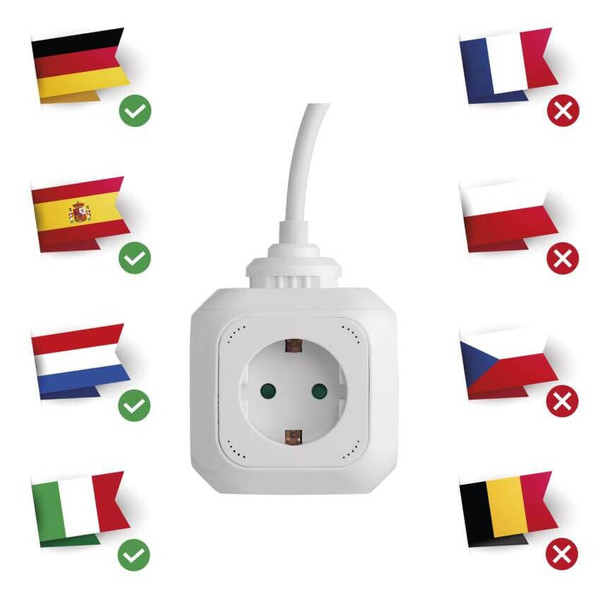 Emos Steckdosenleiste Würfel 4-fach 2xUSB 1,9m Weiß P04219GU