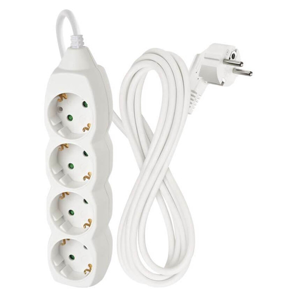 Emos Verlängerungskabel 4-fach 3m Weiß PVC P0423R