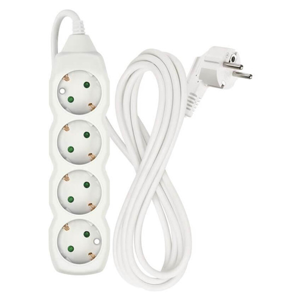 Emos Verlängerungskabel 4-fach 3m Weiß PVC P0423R