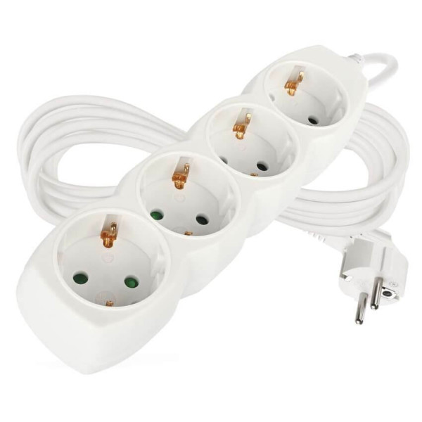 Emos Steckdosenleiste 4-fach 5m Weiß PVC P0425R