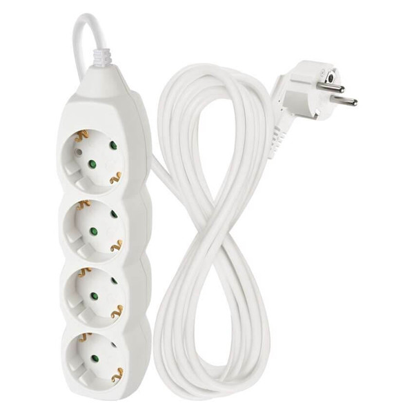 Emos Steckdosenleiste 4-fach 5m Weiß PVC P0425R