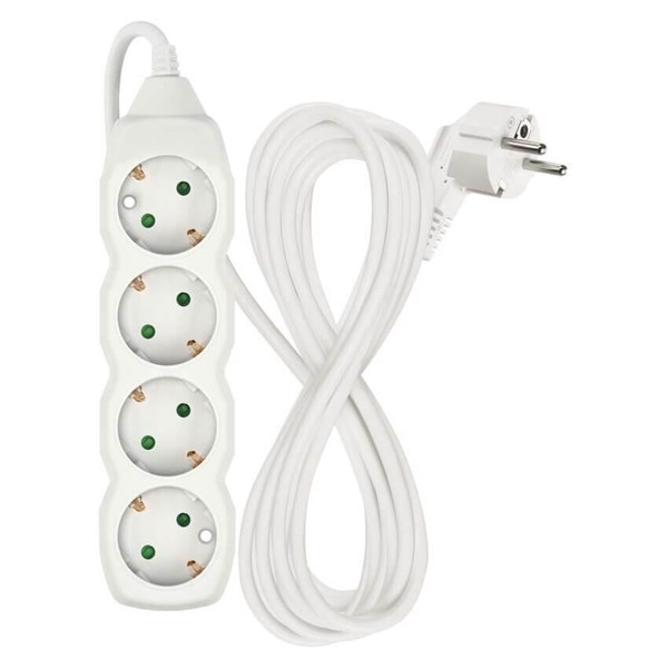Emos Steckdosenleiste 4-fach 5m Weiß PVC P0425R