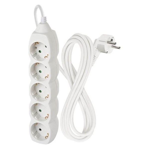 Emos Steckdosenleiste 5-fach 3m Weiß PVC P0523R