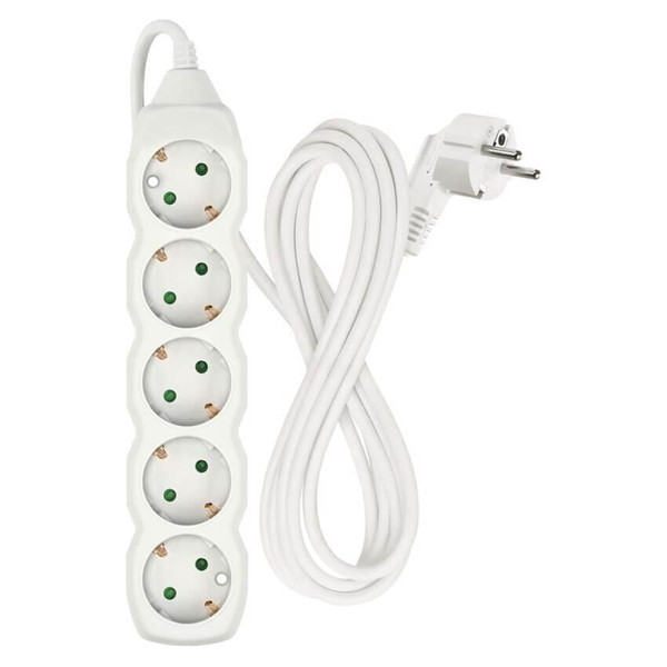 Emos Steckdosenleiste 5-fach 3m Weiß PVC P0523R