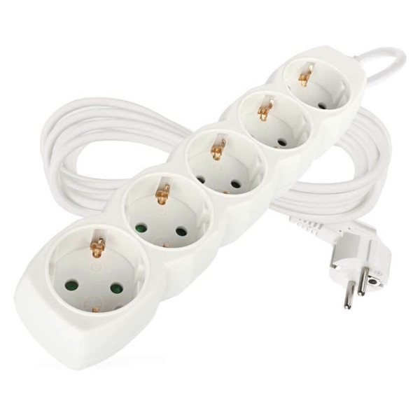 Emos Steckdosenleiste 5-fach 5m Weiß PVC P0525R