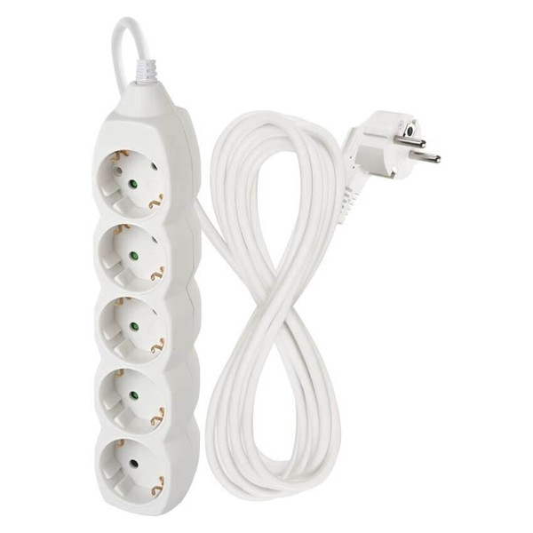 Emos Steckdosenleiste 5-fach 5m Weiß PVC P0525R